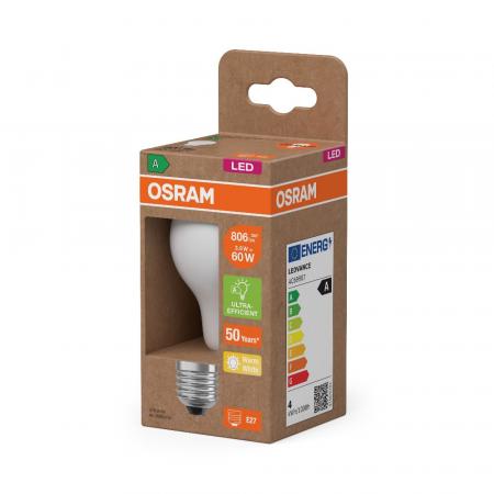OSRAM E27 LED Lampe Classic Frosted 3,8W wie 60W warmweißes Licht 2700K - Energy efficiency class A - besonders effizient